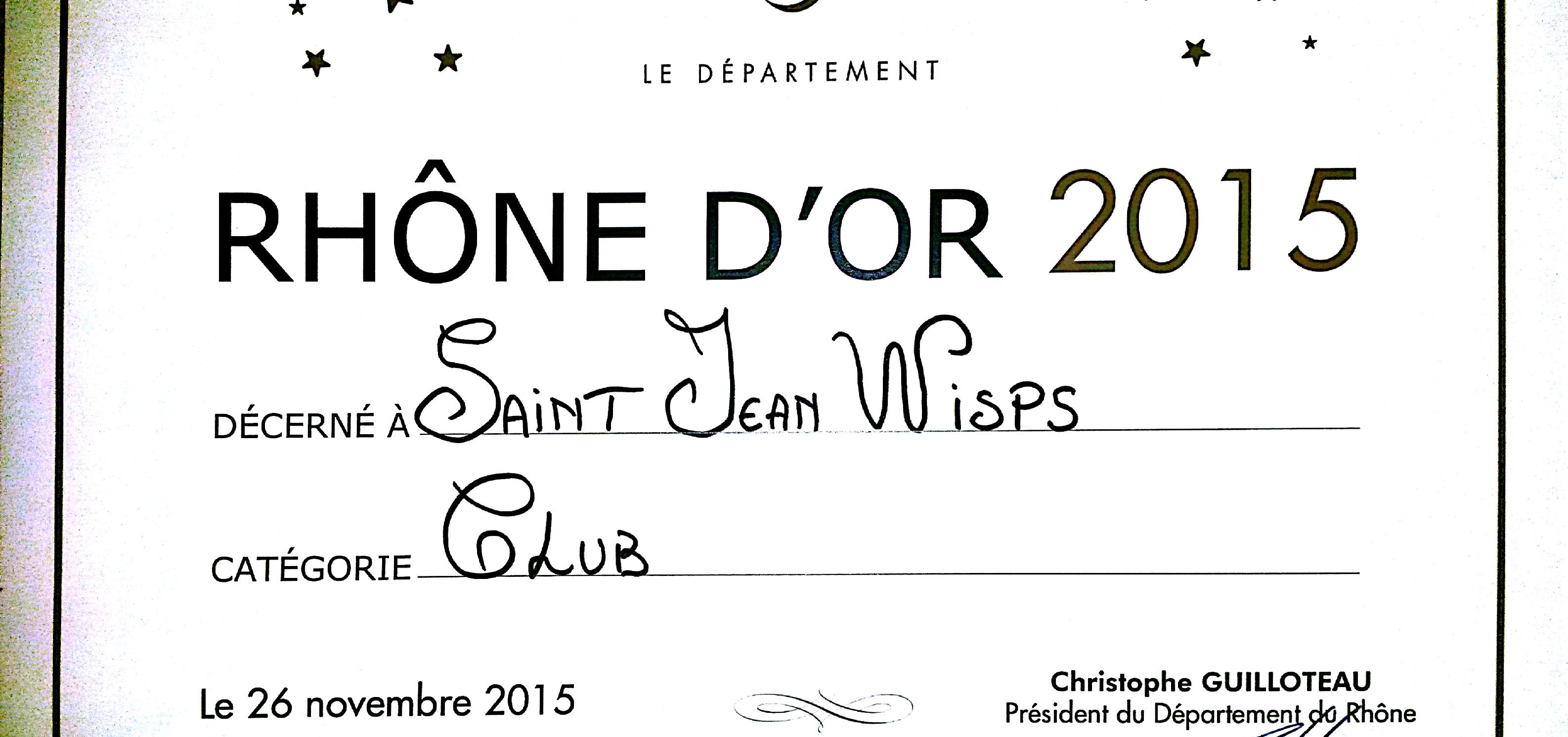 Le club primé aux Rhône d'or<small class="fine d-inline"> </small>!